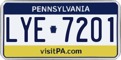 PA license plate LYE7201