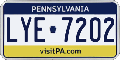 PA license plate LYE7202