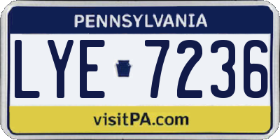 PA license plate LYE7236