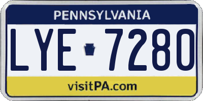 PA license plate LYE7280