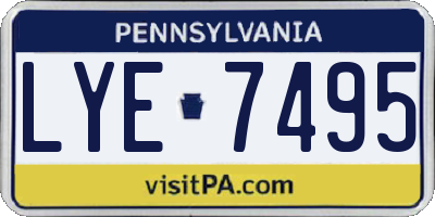 PA license plate LYE7495