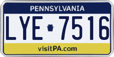 PA license plate LYE7516