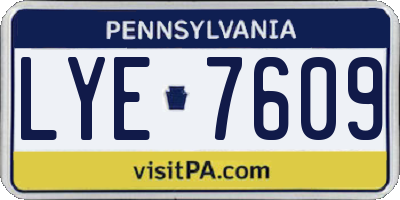 PA license plate LYE7609