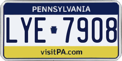 PA license plate LYE7908
