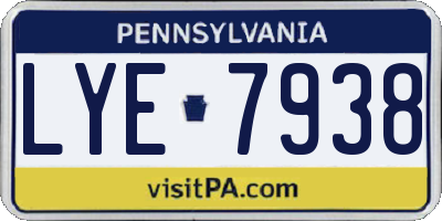 PA license plate LYE7938