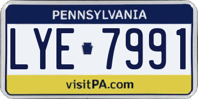 PA license plate LYE7991