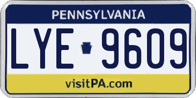 PA license plate LYE9609