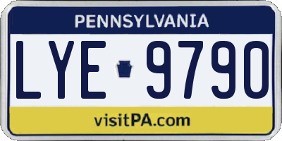 PA license plate LYE9790