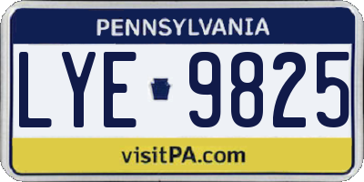 PA license plate LYE9825