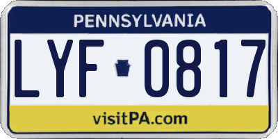 PA license plate LYF0817