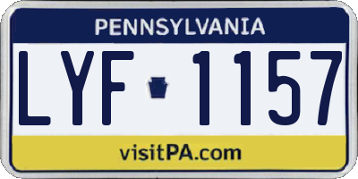 PA license plate LYF1157