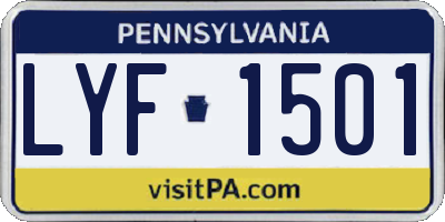 PA license plate LYF1501
