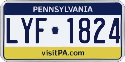 PA license plate LYF1824