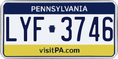 PA license plate LYF3746