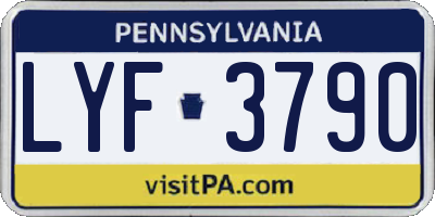 PA license plate LYF3790