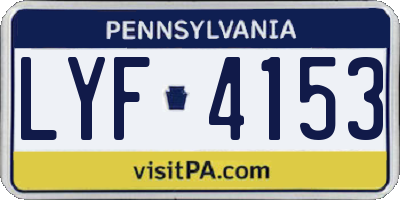 PA license plate LYF4153