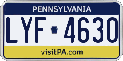 PA license plate LYF4630