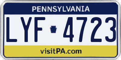 PA license plate LYF4723