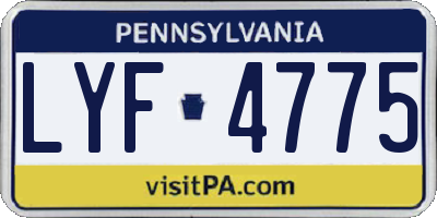 PA license plate LYF4775