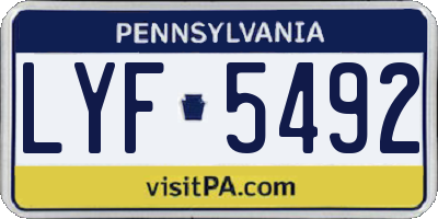 PA license plate LYF5492