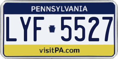 PA license plate LYF5527