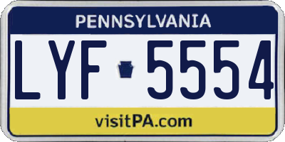 PA license plate LYF5554