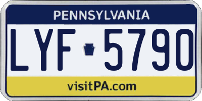 PA license plate LYF5790