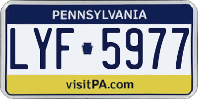 PA license plate LYF5977