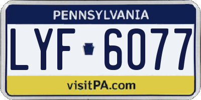 PA license plate LYF6077