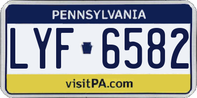 PA license plate LYF6582