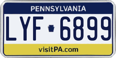 PA license plate LYF6899
