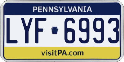PA license plate LYF6993