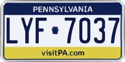 PA license plate LYF7037