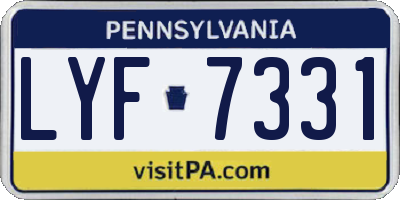 PA license plate LYF7331