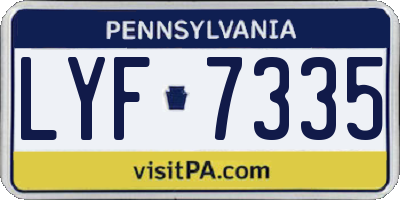 PA license plate LYF7335
