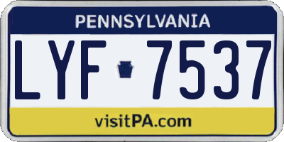 PA license plate LYF7537