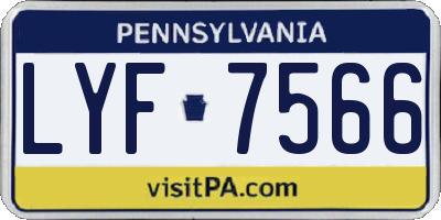 PA license plate LYF7566