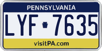PA license plate LYF7635