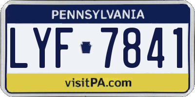 PA license plate LYF7841