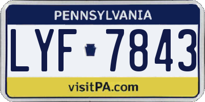 PA license plate LYF7843
