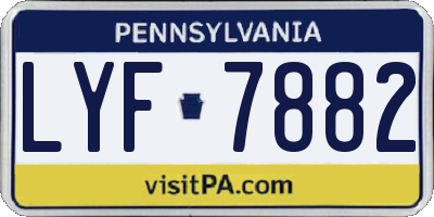 PA license plate LYF7882