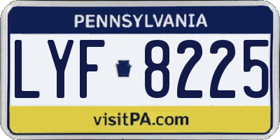 PA license plate LYF8225