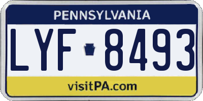 PA license plate LYF8493
