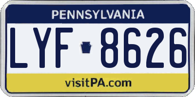 PA license plate LYF8626