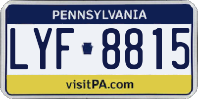 PA license plate LYF8815