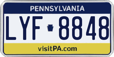 PA license plate LYF8848