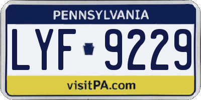 PA license plate LYF9229