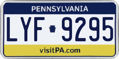 PA license plate LYF9295