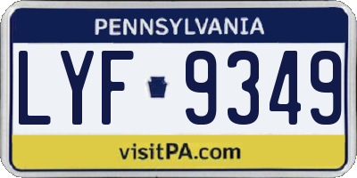 PA license plate LYF9349