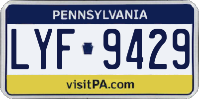 PA license plate LYF9429